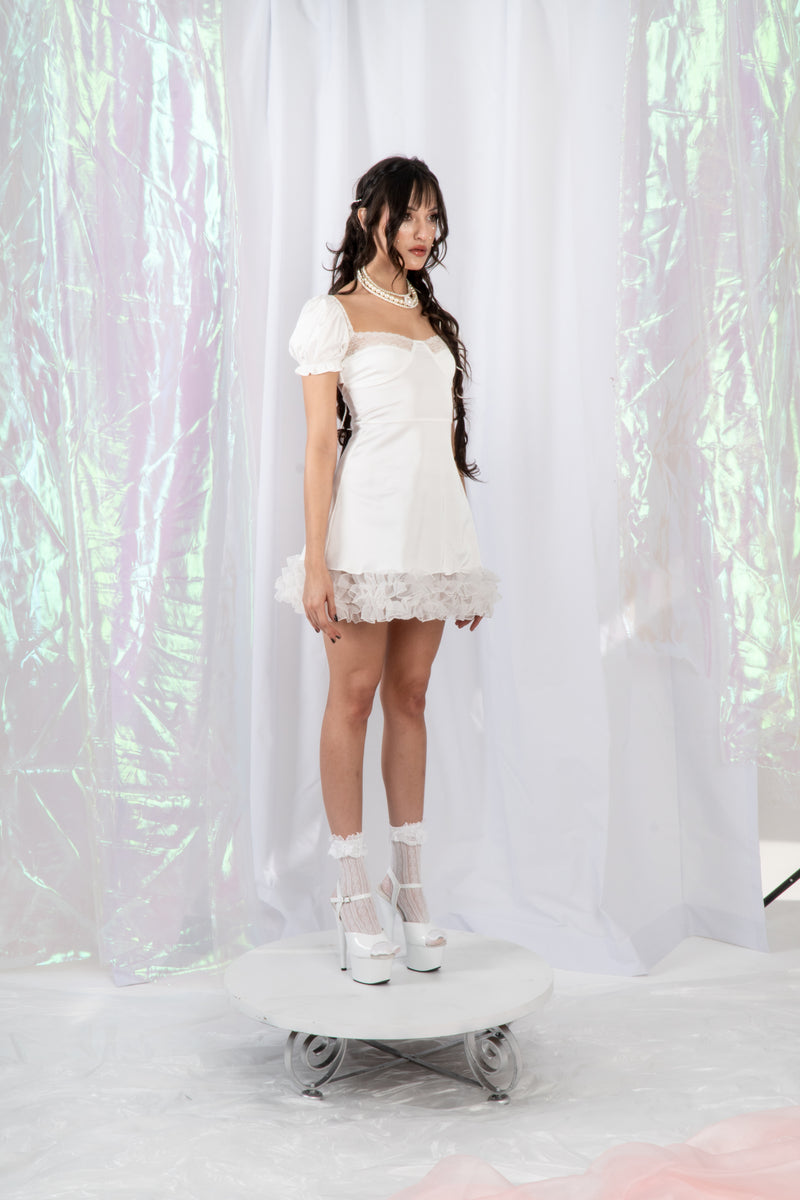 The White Bellina Mini Dress - Pre ...